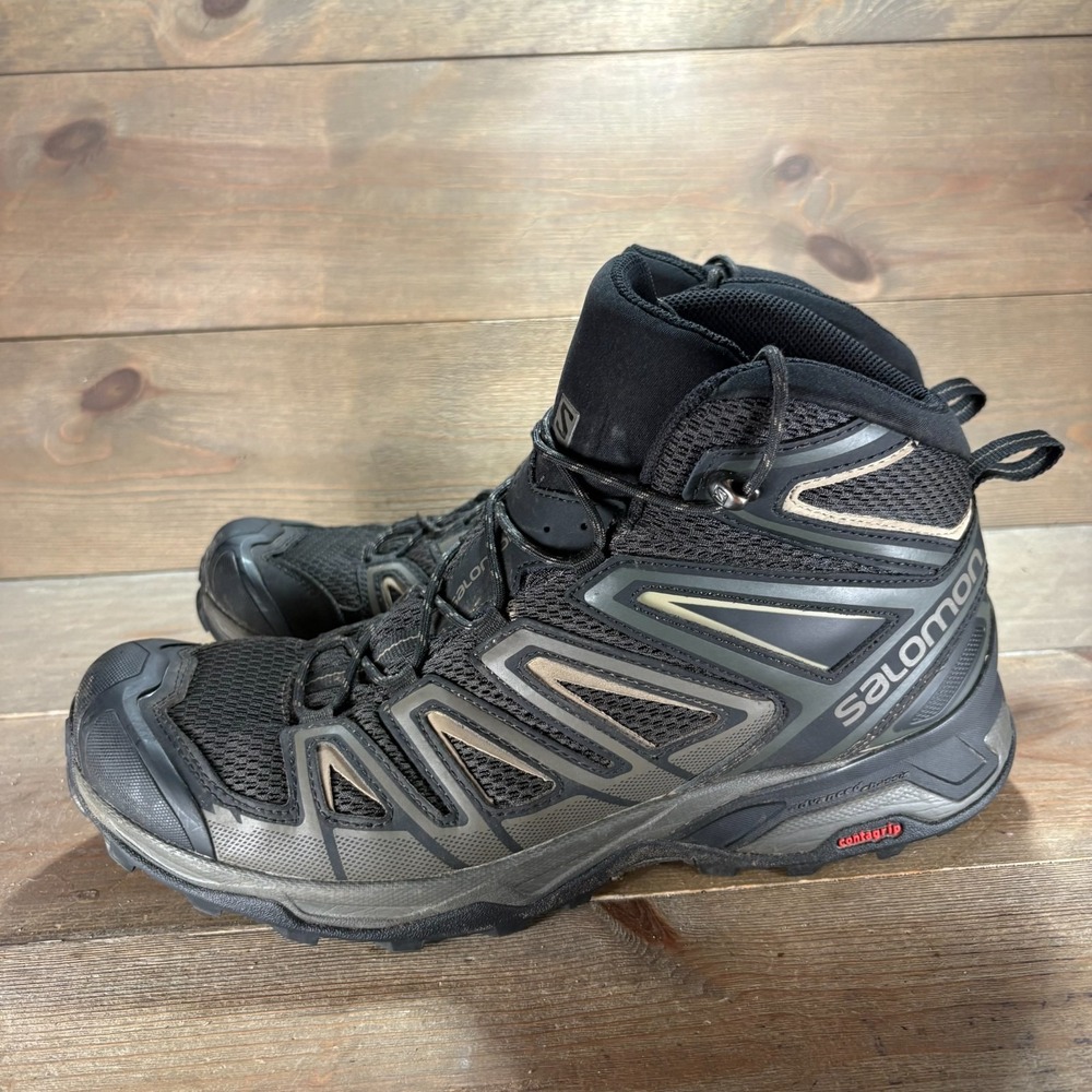 Salomon X Ultra 3 Aero Mens size 11.5 shoes Black Mesh Lace Up Hiking boots